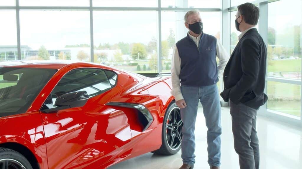 2020 Corvette winner Vick C. with Jeff Gordon
